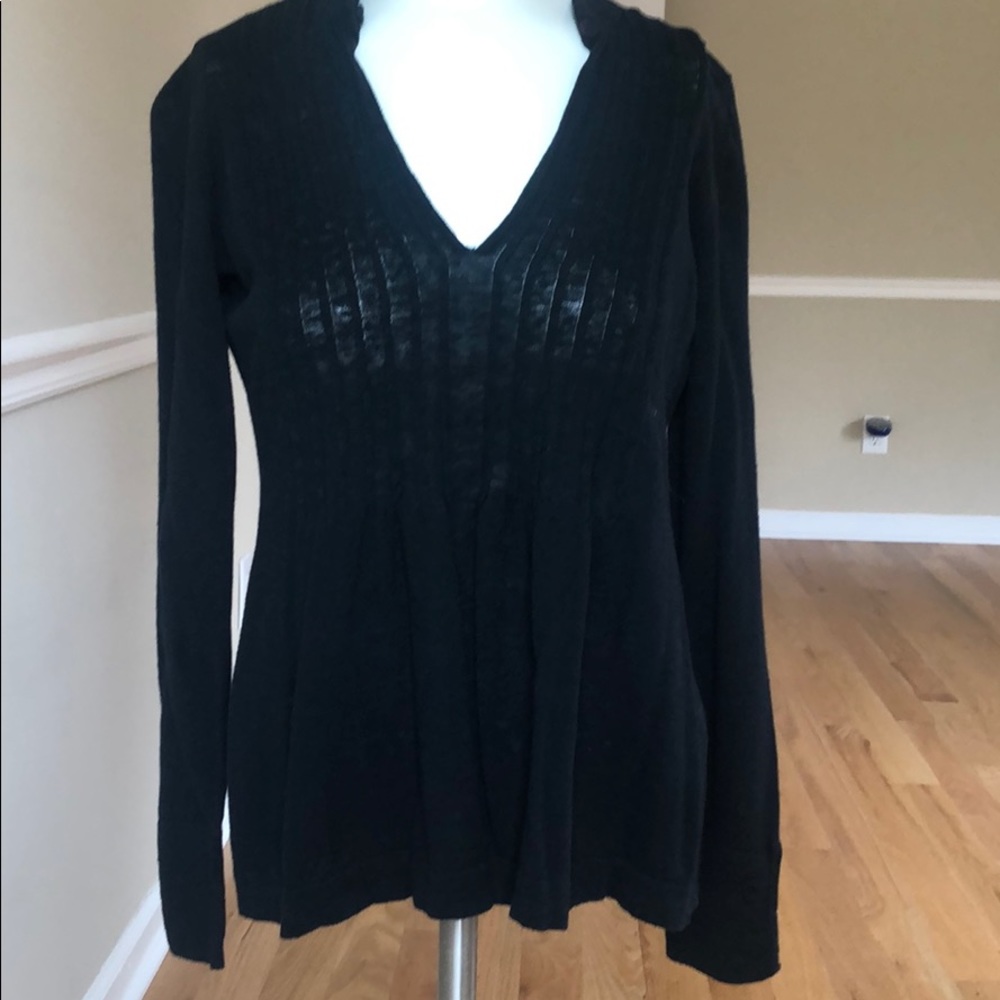 Cullen black linen cotton tunic sweater small